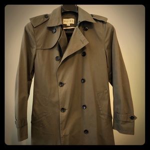 Reiss Men’s Trench Raincoat - Olive-Green, Medium